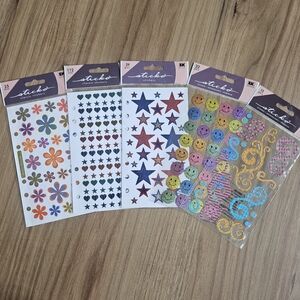 🔥4/$20 Sticko Colorful Assorted Sticker Set with Stars Hearts Flowers Smileys